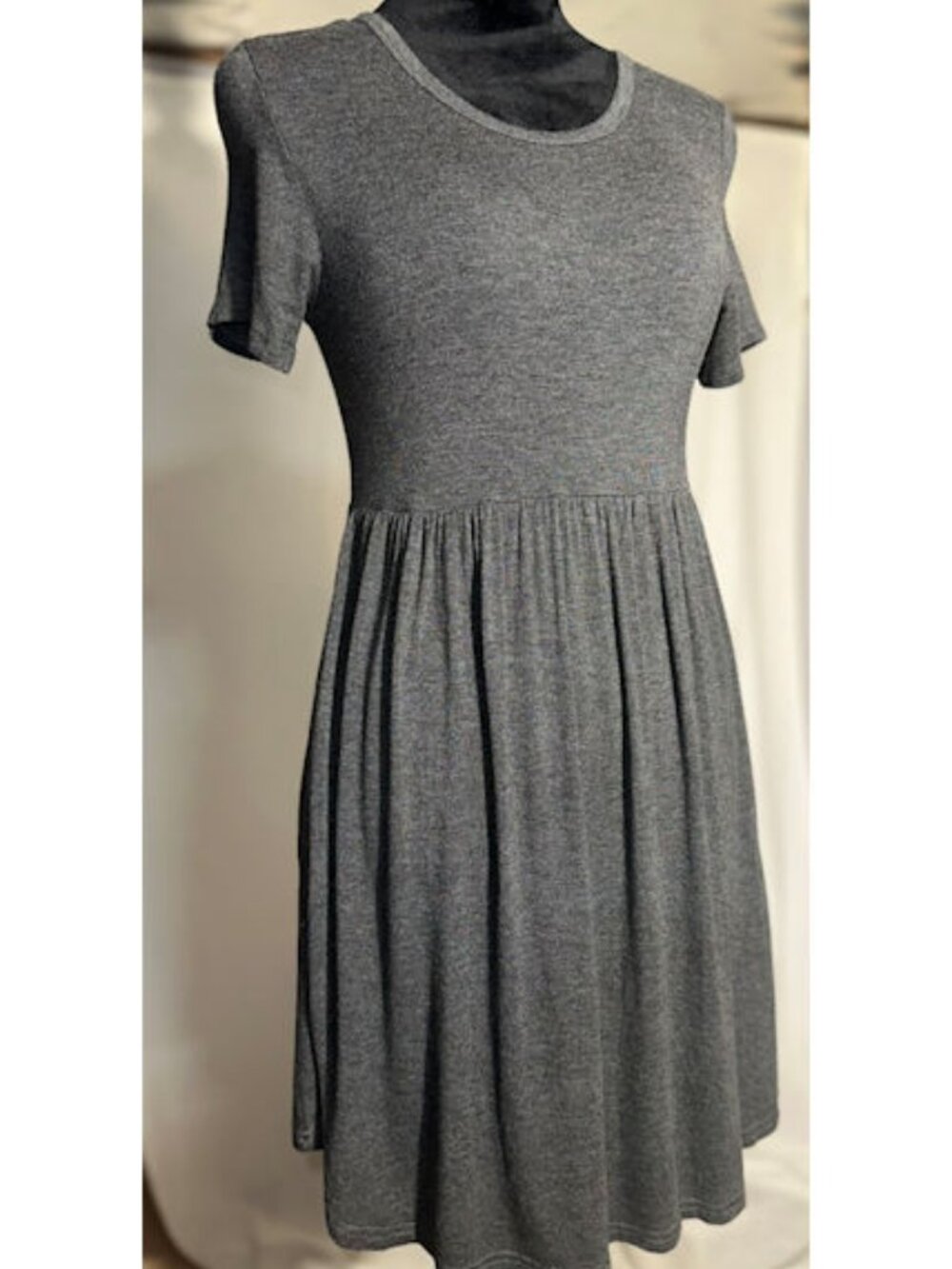 LONGYUAN Grey Knit Dress, Small